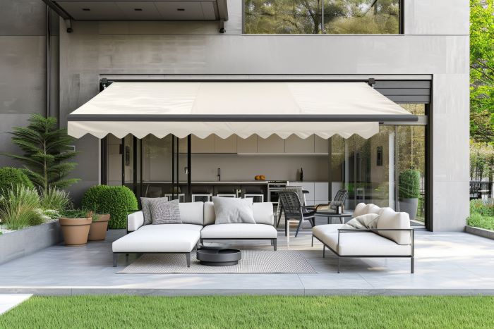 store banne beige terrasse